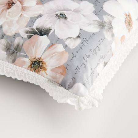 Poszewka Welwetowa Borrelio 45x45 cm z motywem kwiatowym