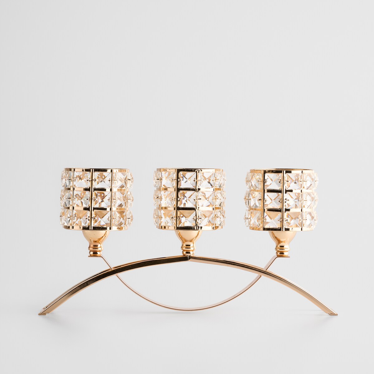 Świecznik potrójny Etienet trio z motywem geometrycznym