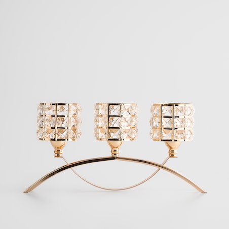 Świecznik potrójny Etienet trio z motywem geometrycznym