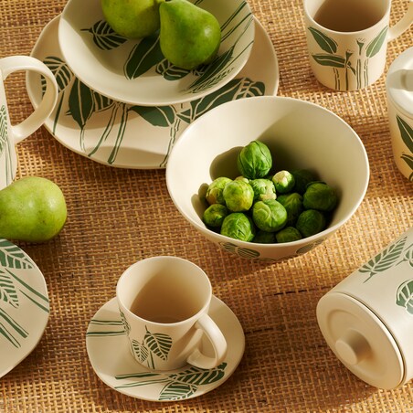 Talerz Deserowy Leavi z motywem tropikalnym