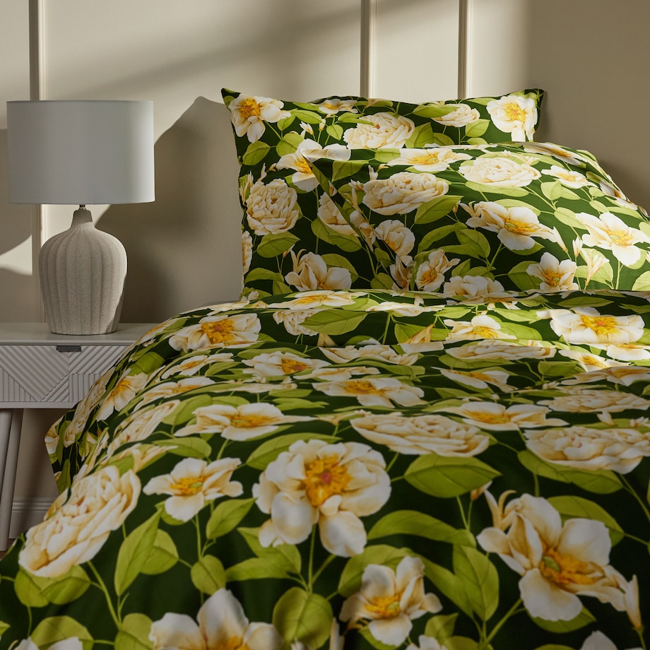 Pościel z bawełny satynowej Fenilla 160x200 cm z wzorem kwiatowym