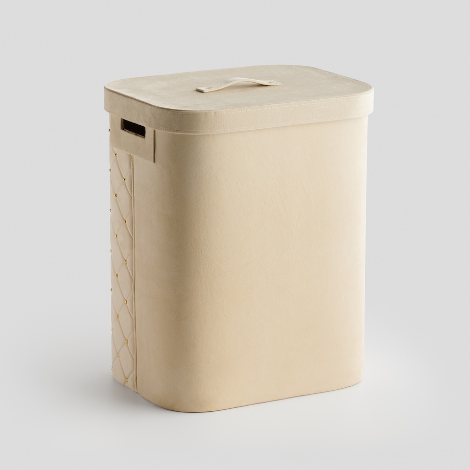 Pikowany kosz na pranie z weluru nappy 65 l