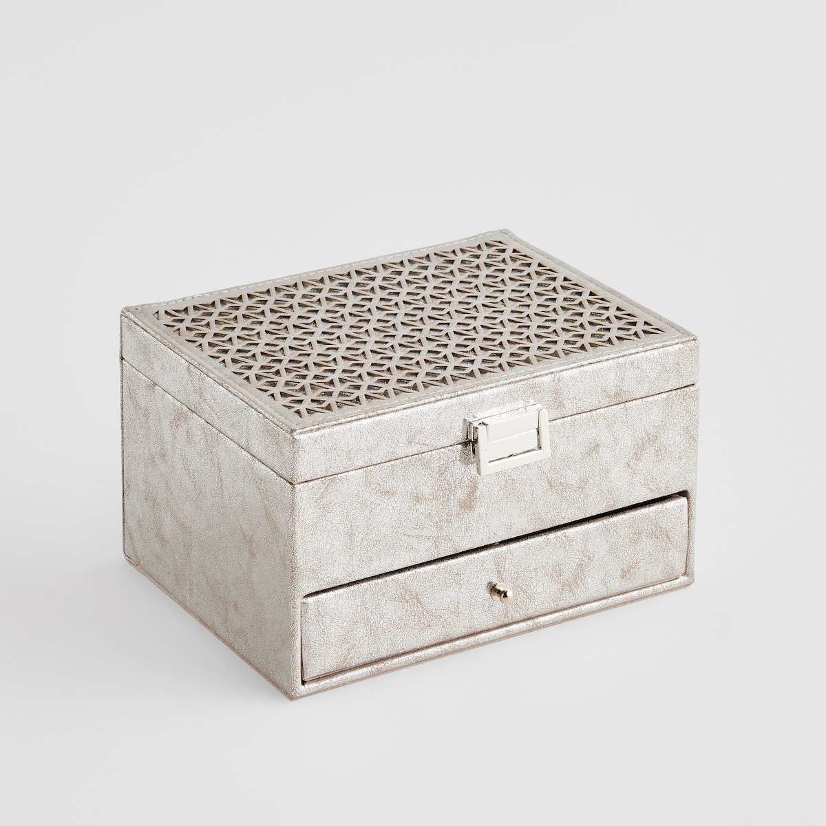 Szkatułka Na Biżuterię Rundo 22x17 cm w kratę