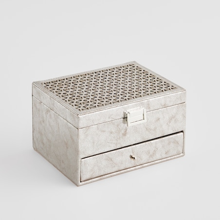 Szkatułka Na Biżuterię Rundo 22x17 cm w kratę