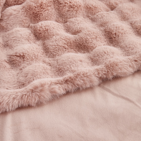 Jednokolorowa futrzana narzuta na łóżko Bares 180x200 cm