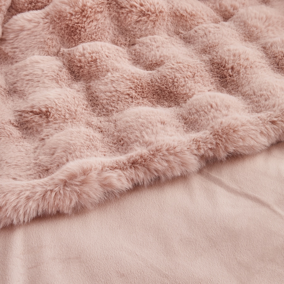 Jednokolorowa futrzana narzuta na łóżko Bares 180x200 cm
