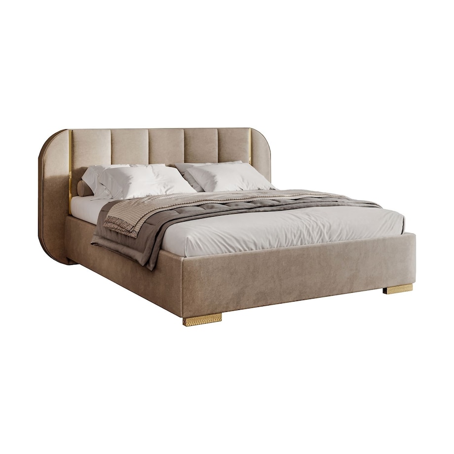 Łóżko tapicerowane AMARA GOLD, pojemnik, stelaż 32, 180x200, Royal Velvet 87170