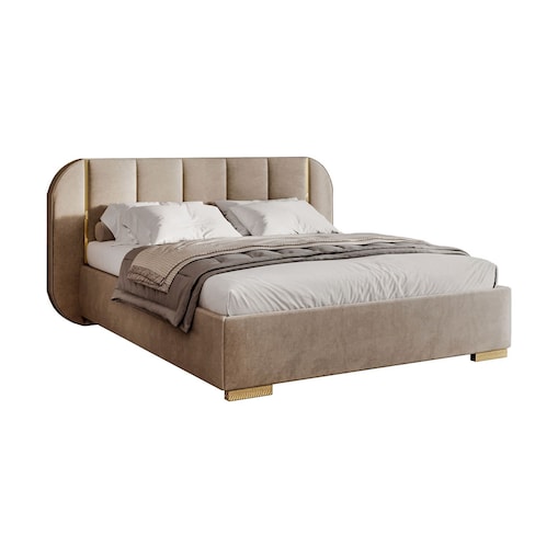Łóżko tapicerowane AMARA GOLD, pojemnik, stelaż 32, 180x200, Royal Velvet 87170