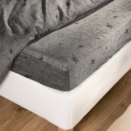 Prześcieradło z bawełny satynowej z gumką Casinosis 180x200 cm z motywem kwiatowym