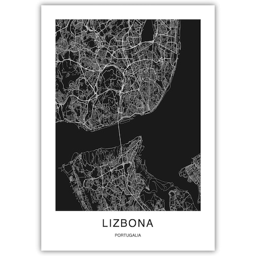 plakat lizbona mapa 70x100