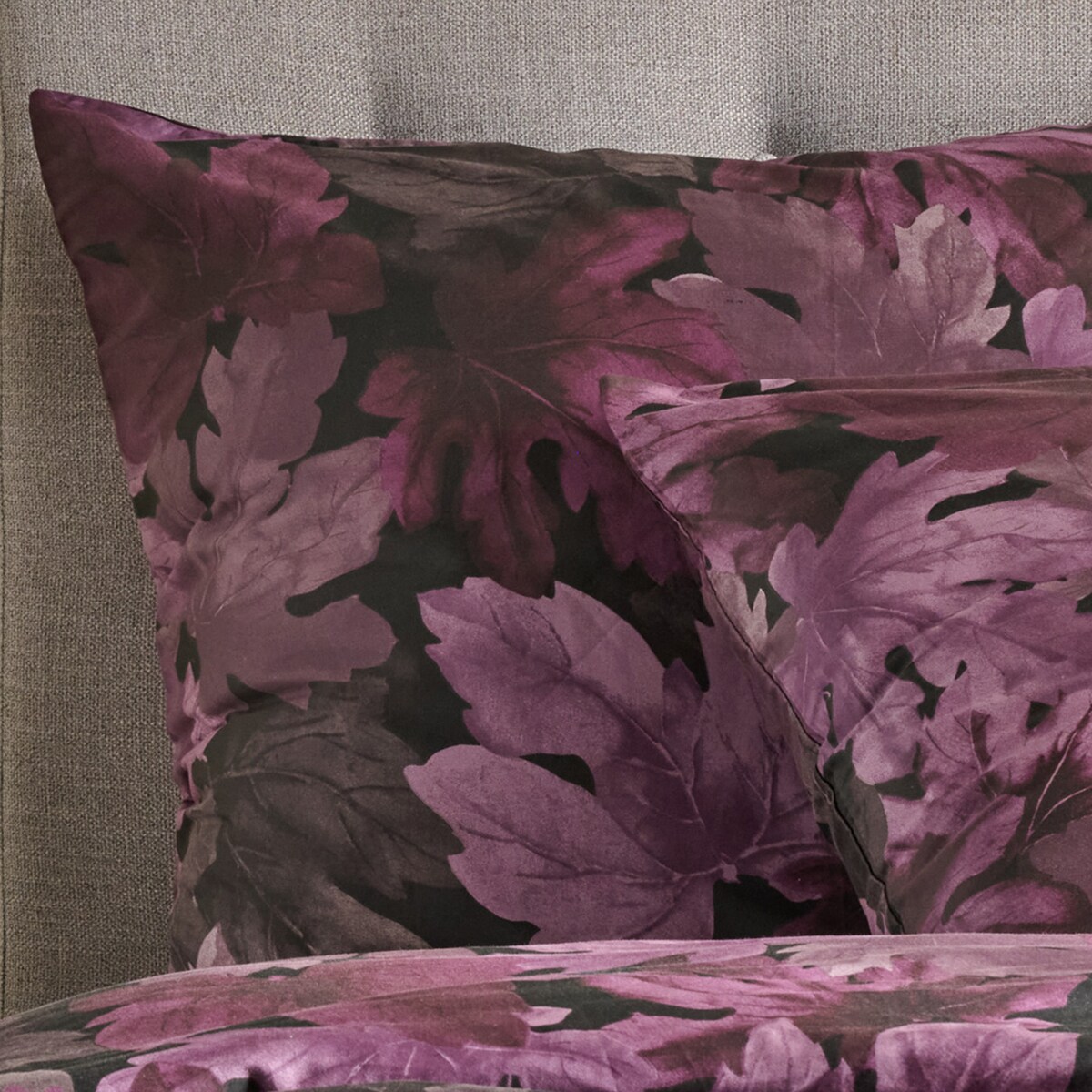 Pościel z bawełny satynowej Florien 160x200 cm z motywem liściastym