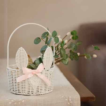 Koszyk z rączką Bunkie z motywem królika