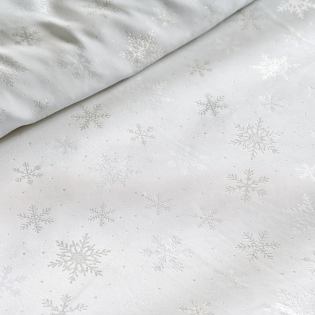 Pościel Żakardowa Preciosita 160x200 cm z motywem śnieżynki