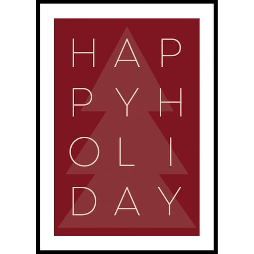 Poster Story, Plakat, Obraz - Happy Holiday na Czerwonym Tle