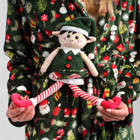 Przytulanka Elfi z motywem mikołaja