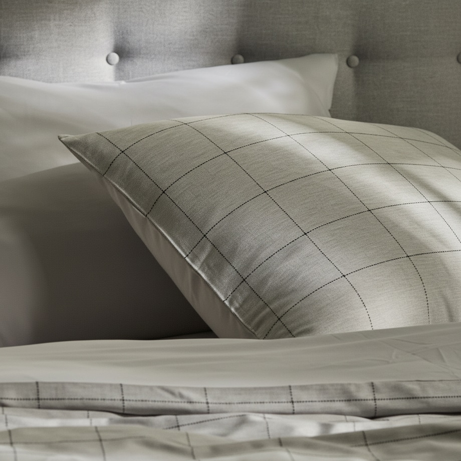 Pościel Żakardowa Linvara 200x220 cm w kratę