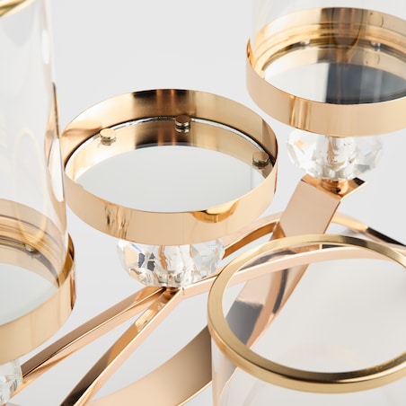 Świecznik potrójny Donna trio z motywem geometrycznym