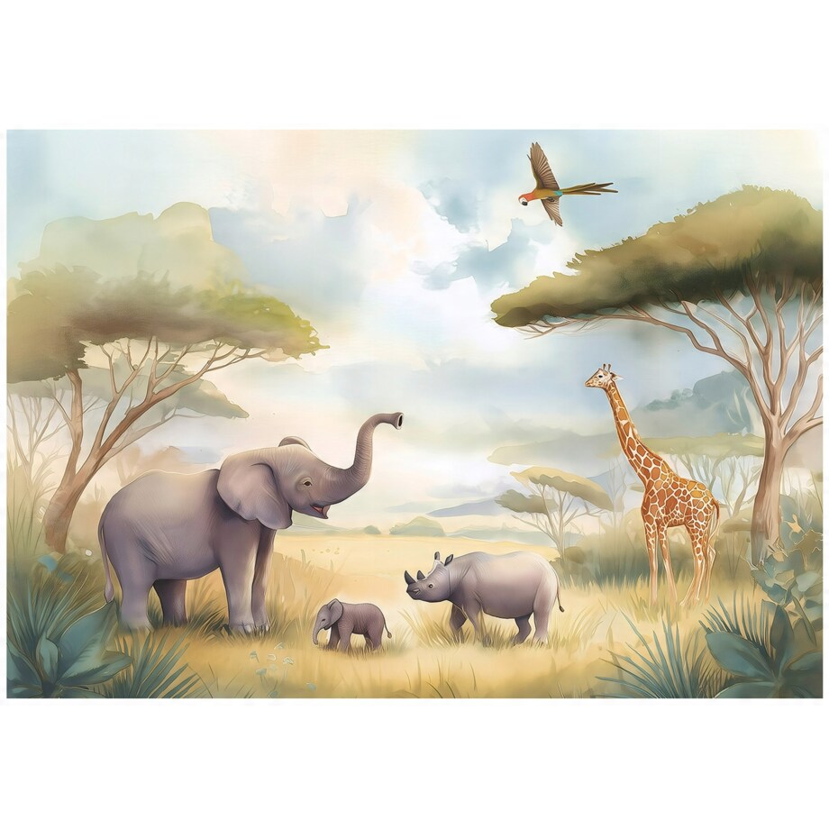 Fototapeta Dla Dzieci Na Flizelinie Zwierzęta Natura Beżowy 250x175