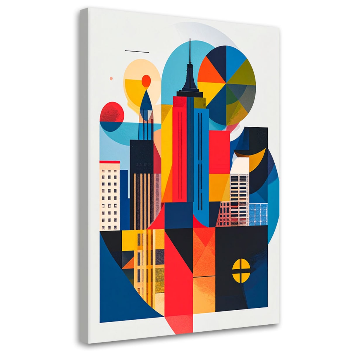 Obraz do salonu biura, Nowy Jork abstrakcja w stylu Bauhaus 80x120