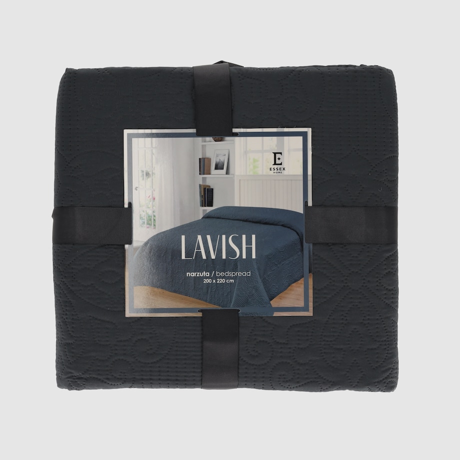 Jednokolorowa narzuta na łóżko z wytłoczonym wzorem Lavish 200x220 cm