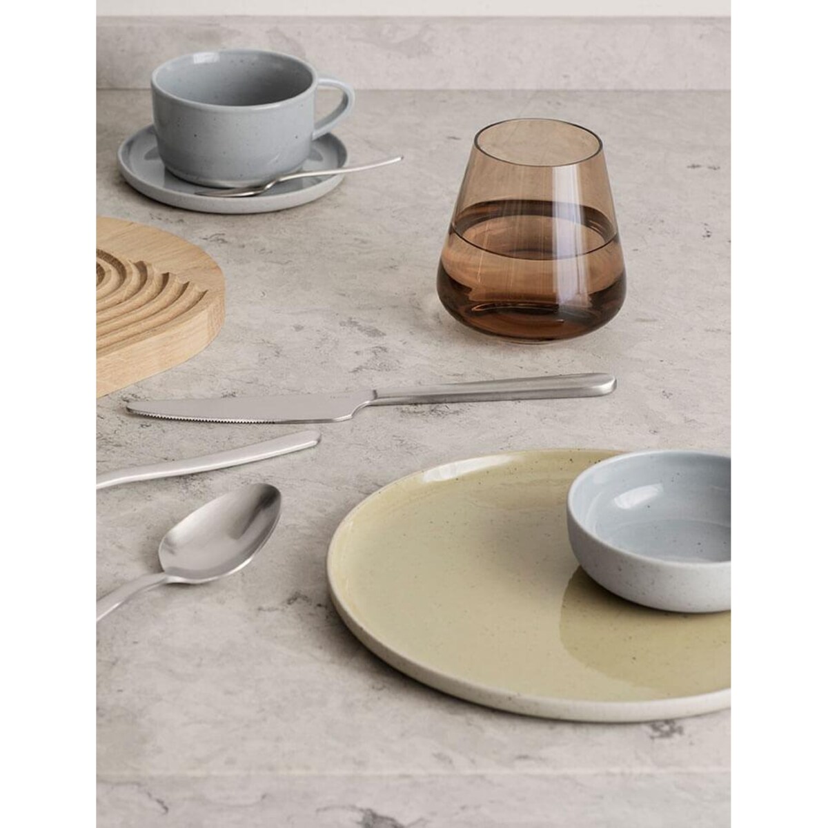 Zestaw 2 filiżanek do kawy SABLO, stone, kamionka