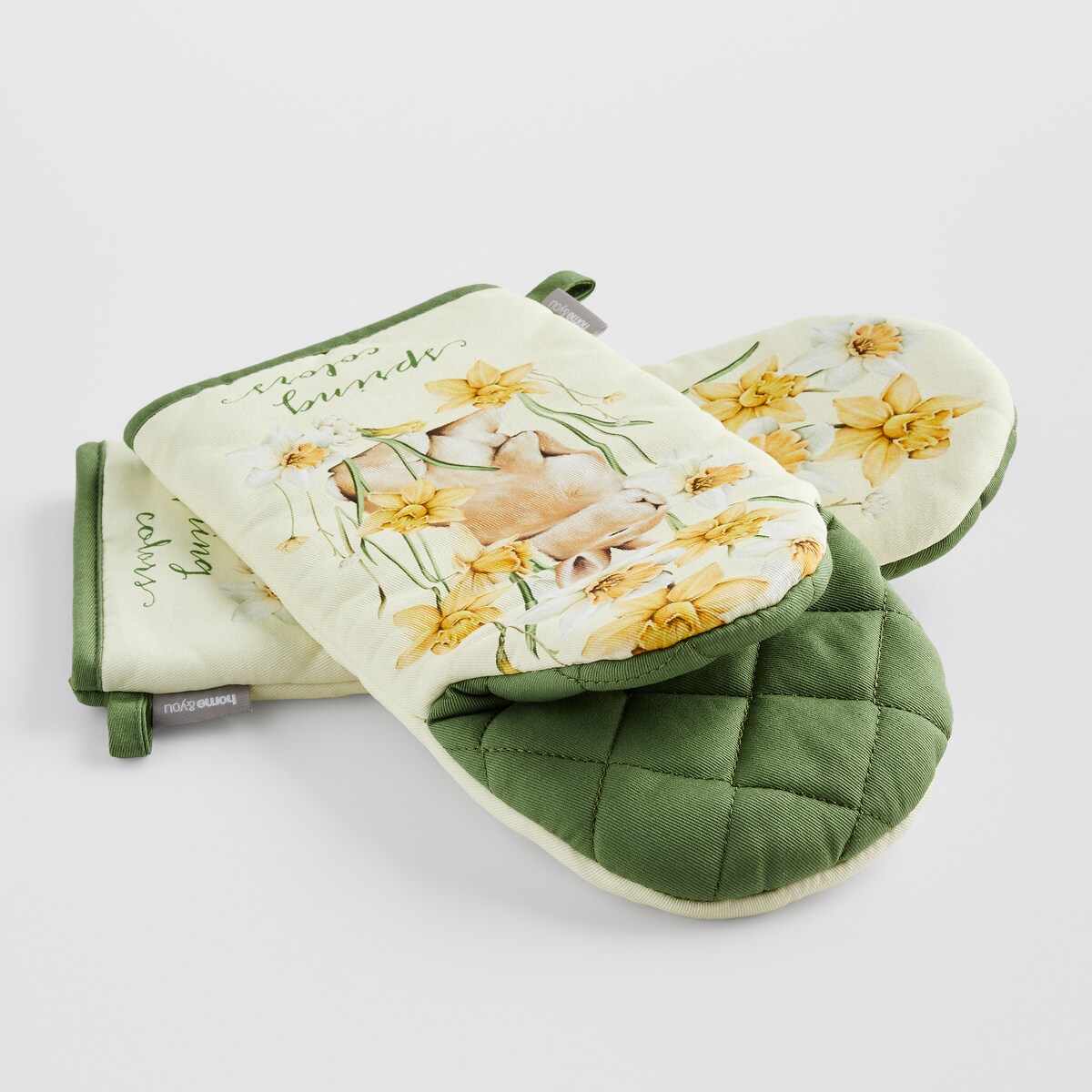 Komplet Rękawic Kuchennych Daffelisbunny 14x30 cm z motywem królika