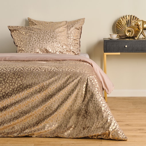 Pościel welwetowa ze złotym nadrukiem Panterin 200x220 cm