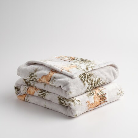 Drukowany koc Hivros 150x200 cm z motywem choinki