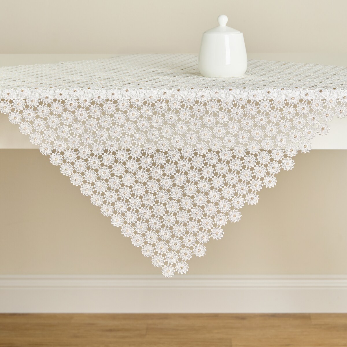 Serweta koronkowa Douglasio 80x80 cm z motywem kwiatowym