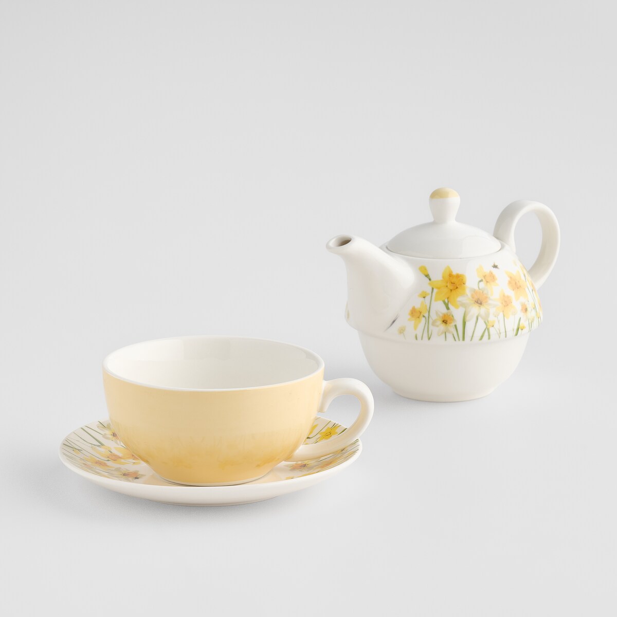 Czajniczek Z Filiżanką Daffelis z motywem kwiatowym