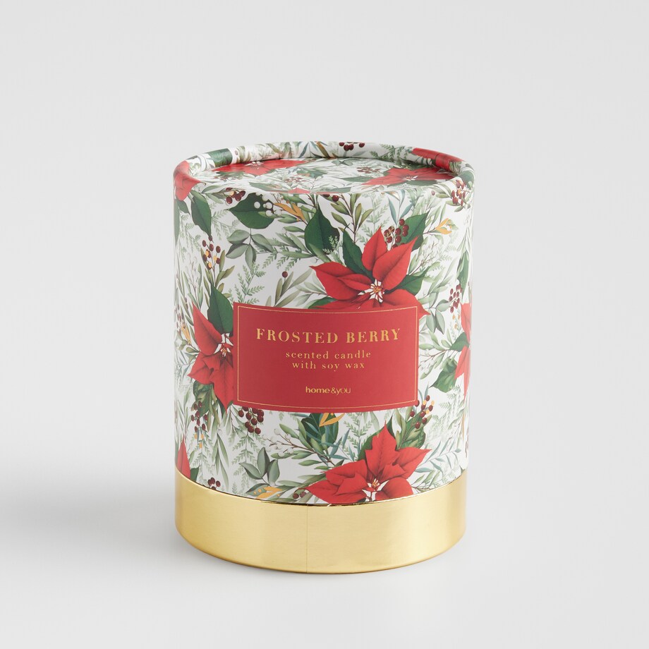 Świeca Zapachowa Poinsetta box z motywem gwiazdy betlejemskiej