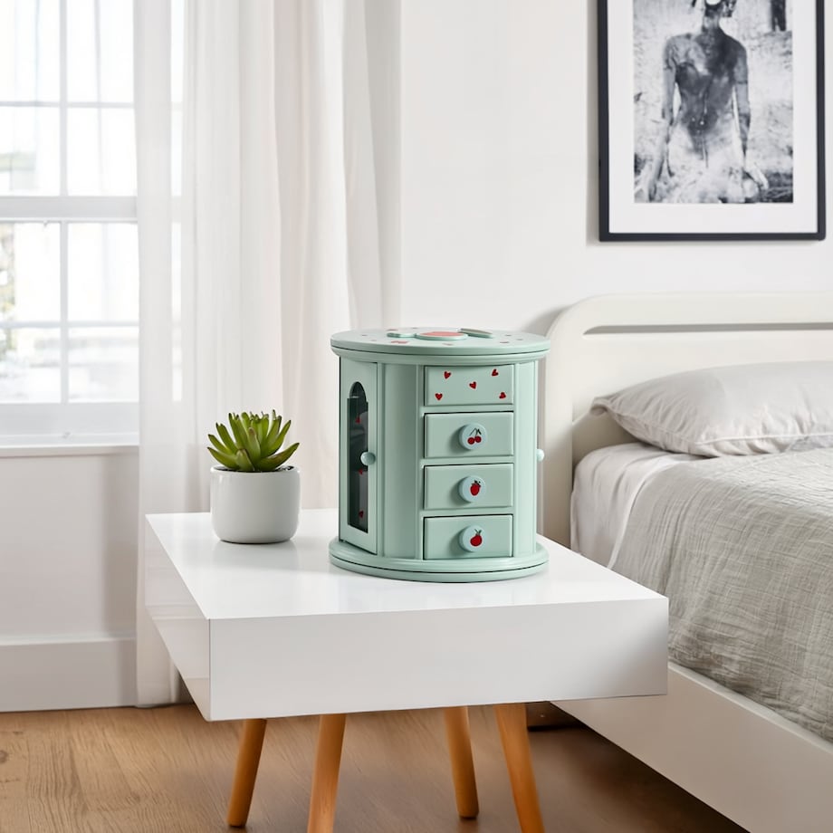 Dziecięca szkatułka na biżuterię z motywem wisienek