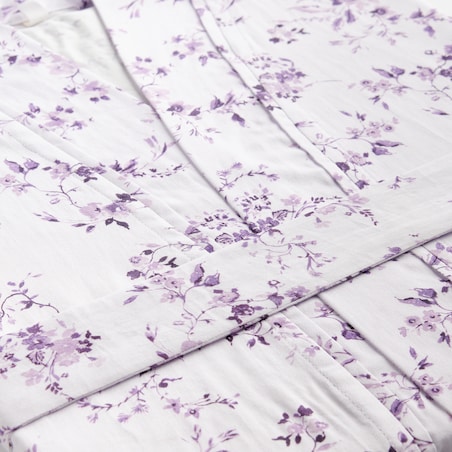 Szlafrok z bawełny satynowej Fiorre z motywem kwiatowym