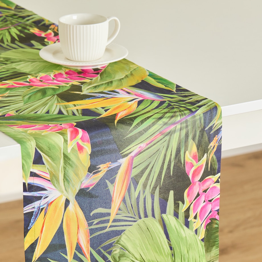 Bieżnik z nadrukiem Pasaro 35x180 cm z motywem tropikalnym