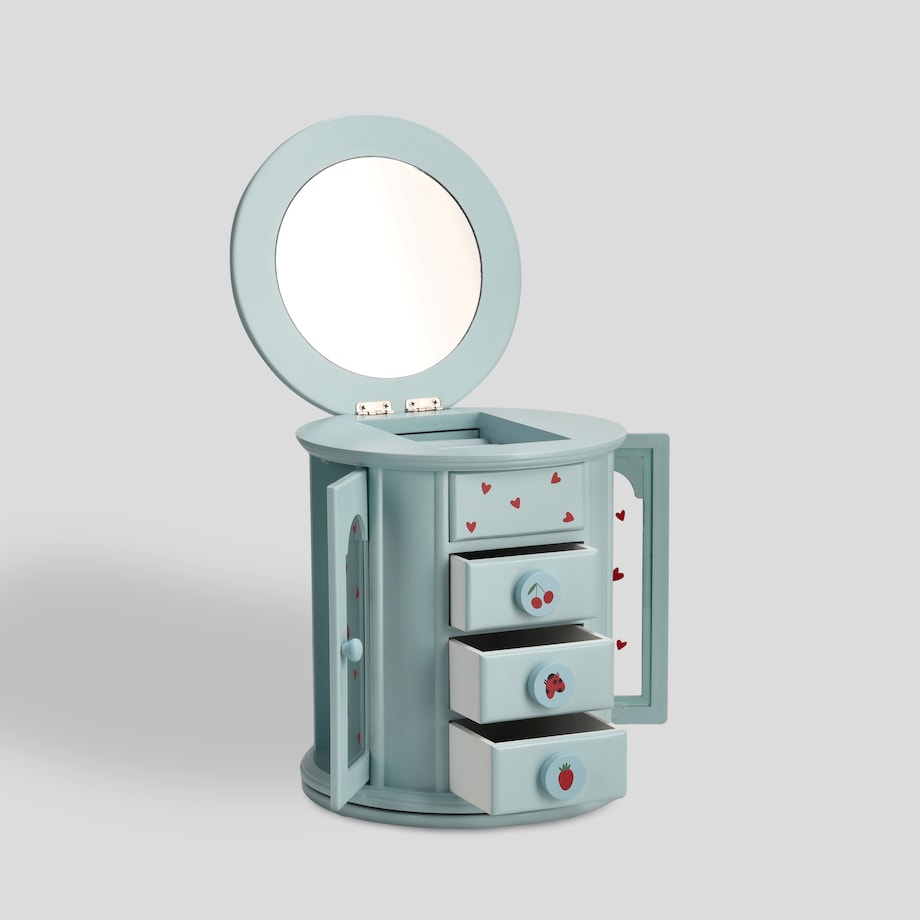 Dziecięca szkatułka na biżuterię z motywem wisienek