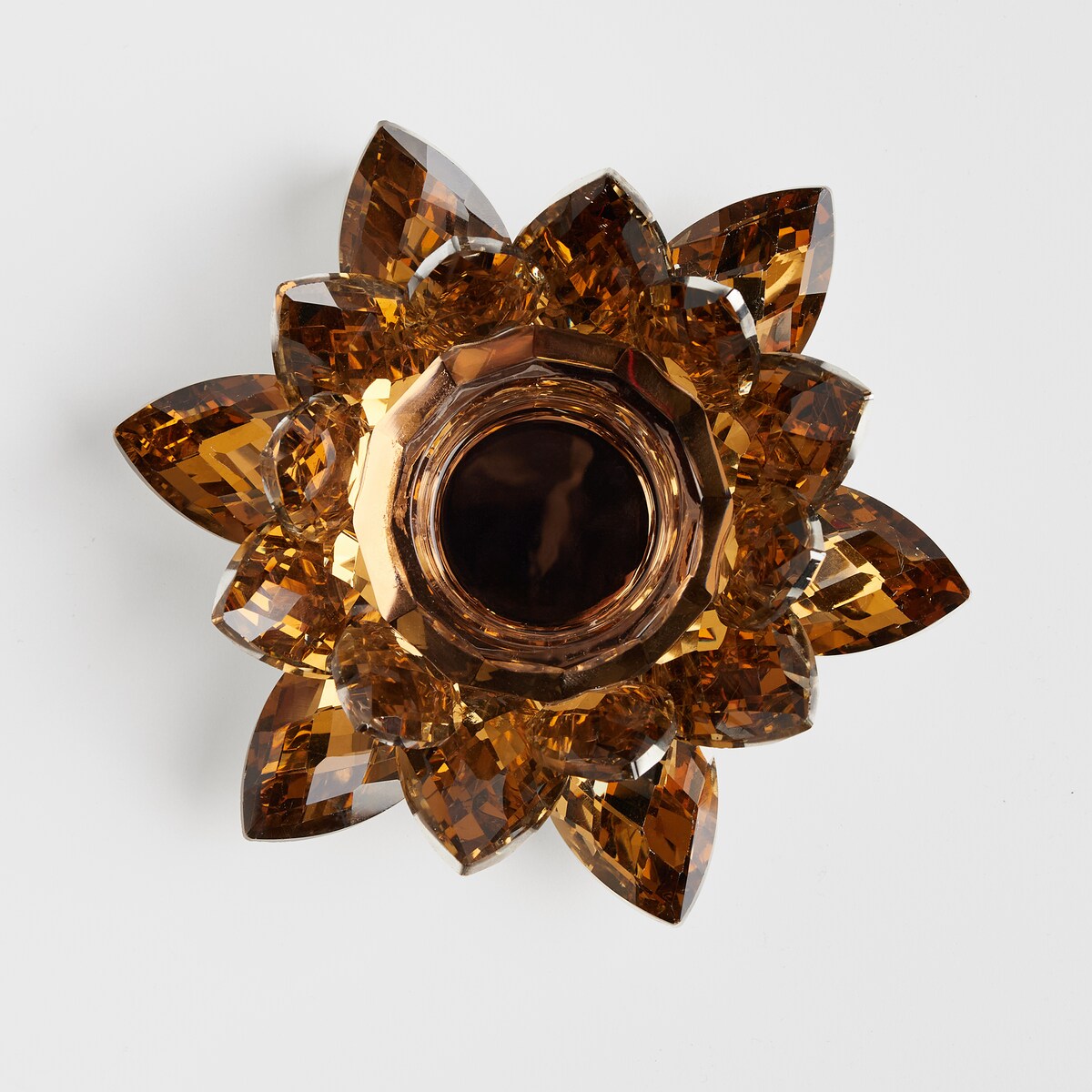 Świecznik Cristal shine z motywem kwiatowym