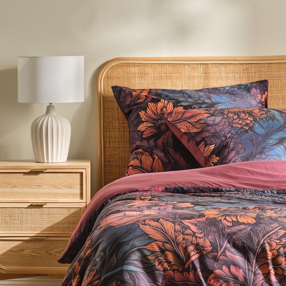 Pościel Z Mikrofibry Cosimira 200x220 cm z motywem liściastym