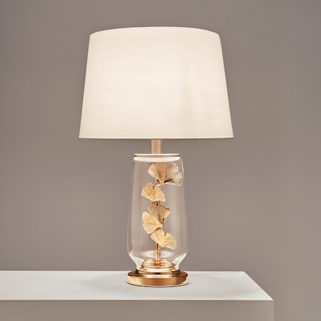 Lampa Stołowa Ginkolux z motywem liściastym