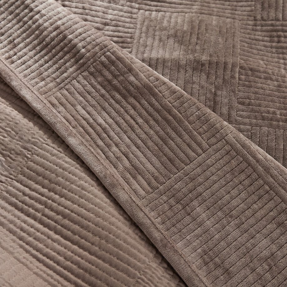 Jednokolorowa narzuta na łóżko Quadron 200x220 cm z motywem geometrycznym