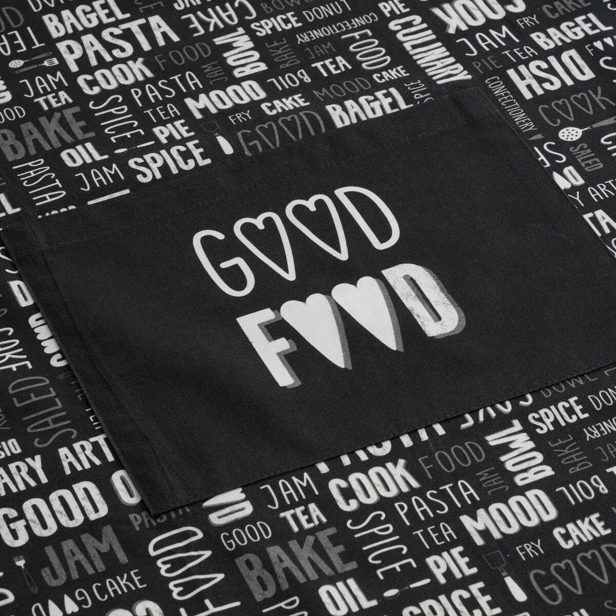 Fartuch Zifero 70x85 cm z motywem napisów