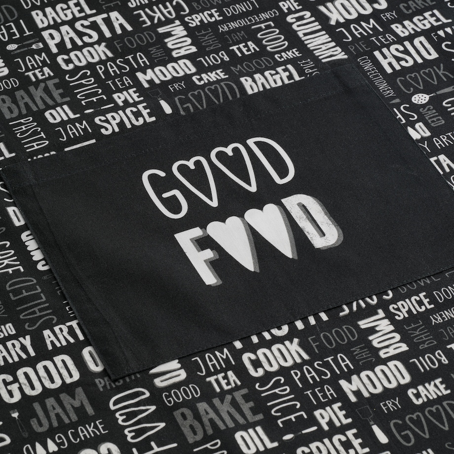 Fartuch Zifero 70x85 cm z motywem napisów