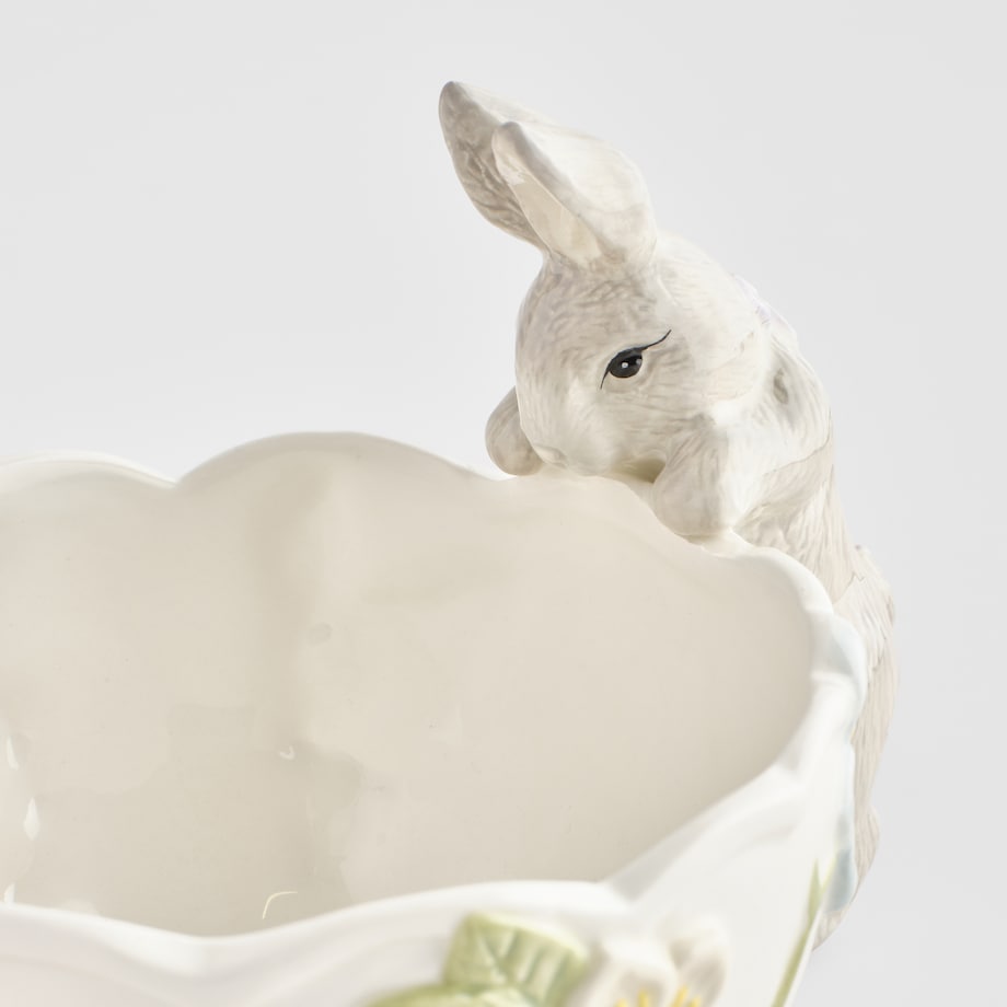 Miska Pasquile z motywem kwiatowym i królika