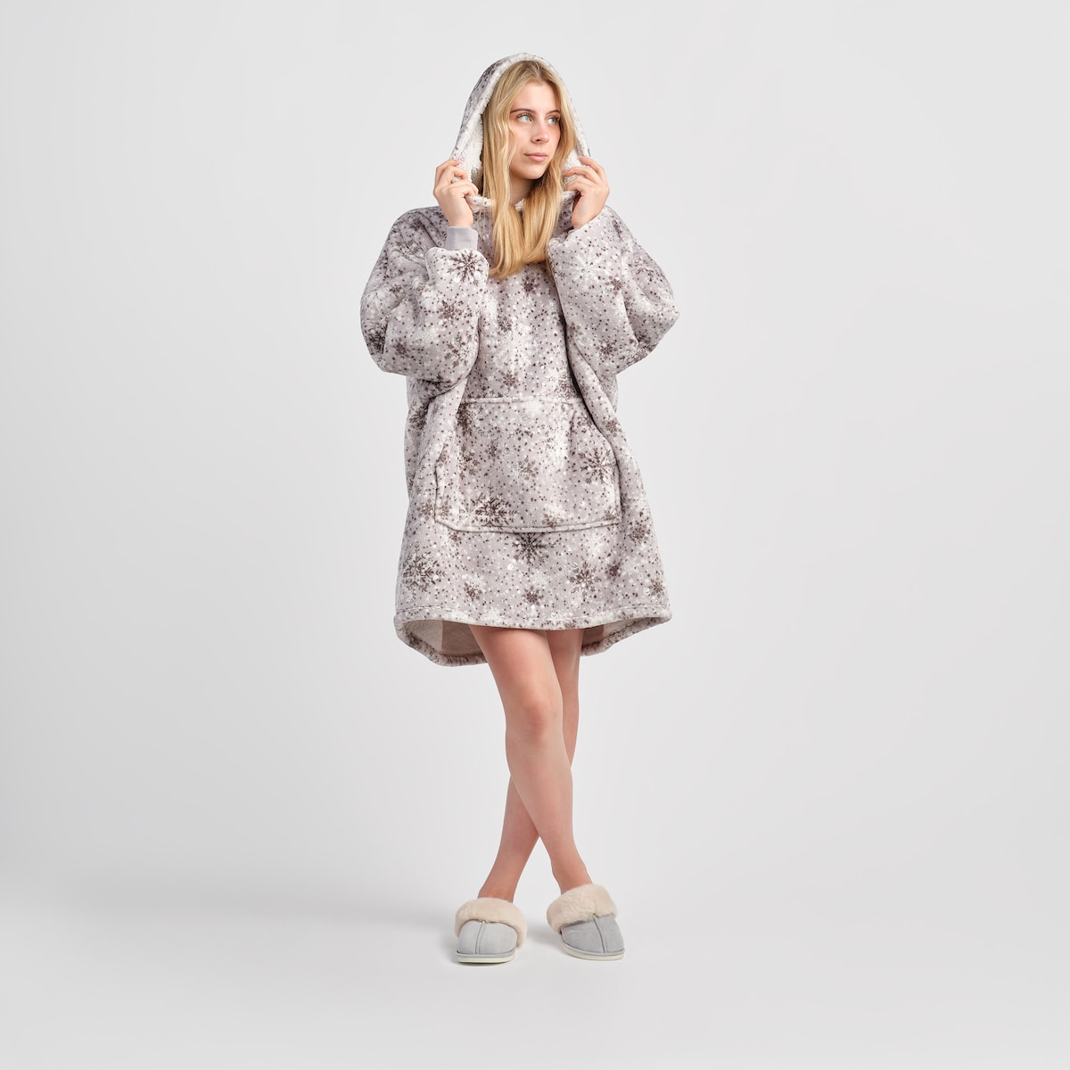 Ponczo Snowf z motywem śnieżynki