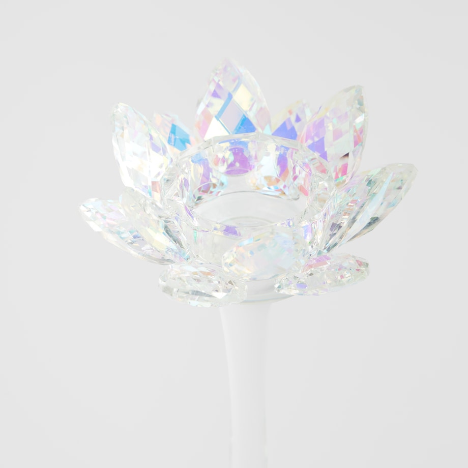 Świecznik Cristal shine stand z motywem kwiatowym