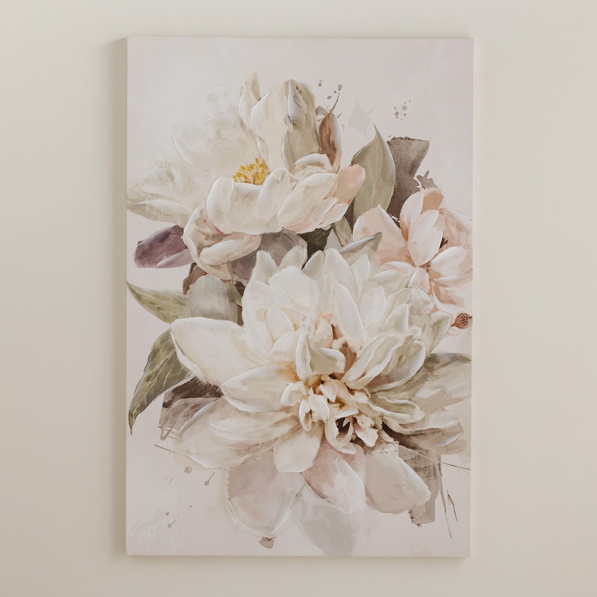 ręcznie zdobiony obraz z motywem kwiatowym destrial 80x120