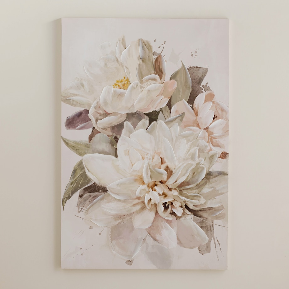 ręcznie zdobiony obraz z motywem kwiatowym destrial 80x120