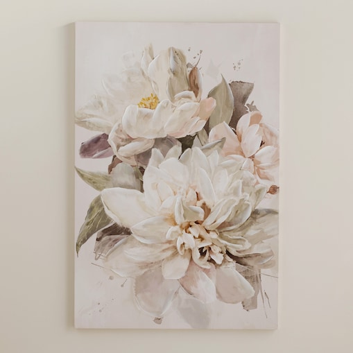 ręcznie zdobiony obraz z motywem kwiatowym destrial 80x120