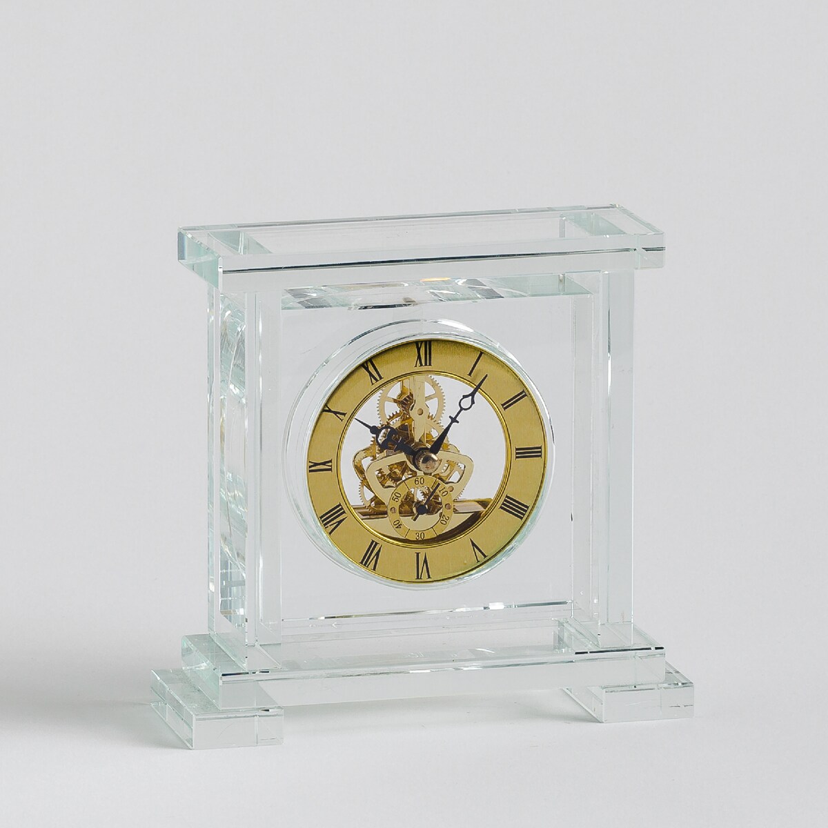 elegancki zegar stojący ze szkła kryształowego hardy