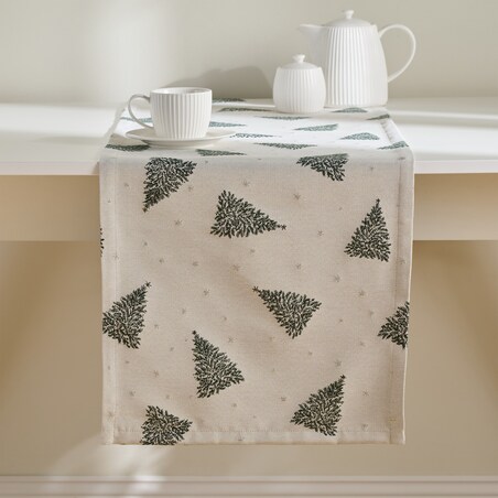 Bieżnik Żakardowy Feriados 40x180 cm z motywem choinki