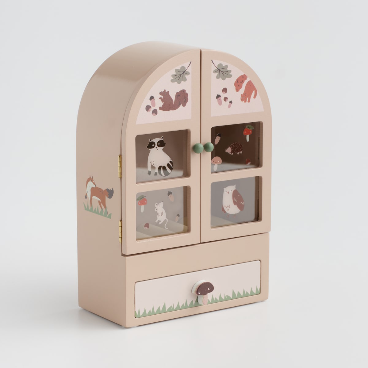 Dziecięca szkatułka na biżuterię z motywem zwierzątek leśnych